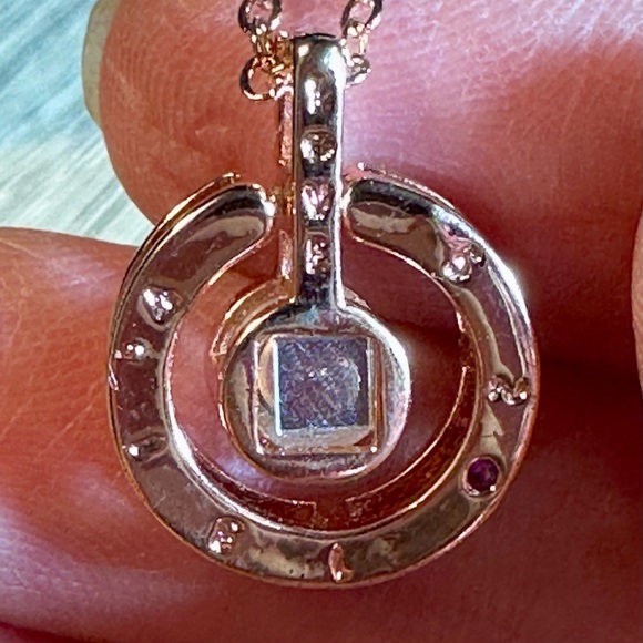 Rose Gold Plated Sterling “I Love You” Pendant Projection Charm Necklace - Picture 8 of 11